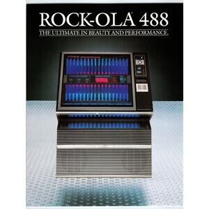 Rock-Ola 488 Jukebox FLYER Vintage Phonograph Music 1981 Two Sided 8.5" x 11"